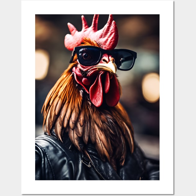 funny rooster Wall Art by helintonandruw